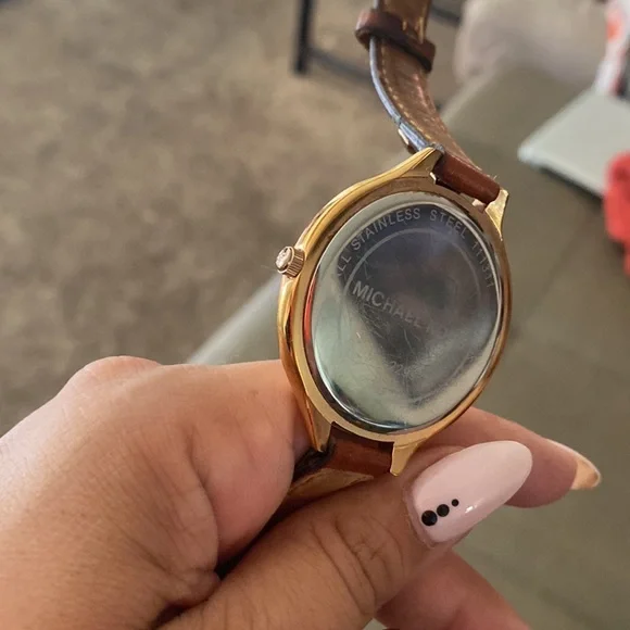 Michael Kors | Genuine Leather Studded Double-Wrap Watch - Picture 9 of 10